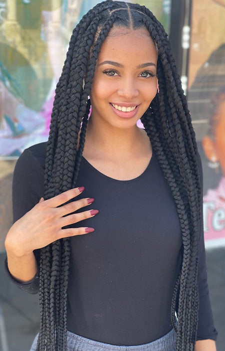 Box Braids Lace Front Wig Super Long Full Lace Box Braid Wig With Baby Hairs