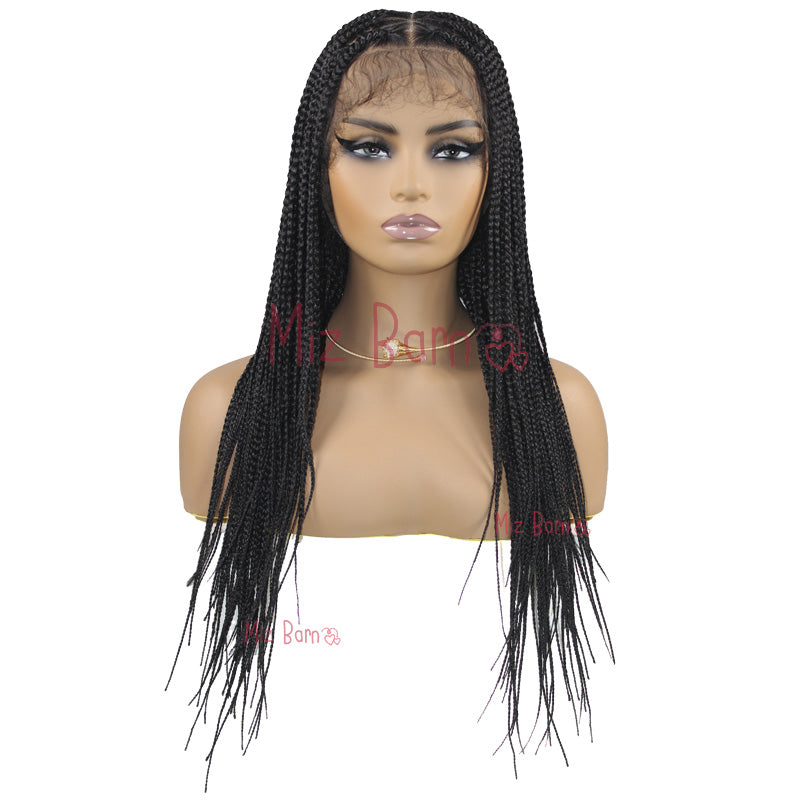 Triangle Braided Wigs Double Full Lace Knotless Braids Wig with Baby Hair 26Inch