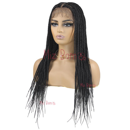 Triangle Braided Wigs Double Full Lace Knotless Braids Wig with Baby Hair 26Inch