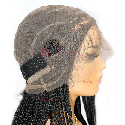 Triangle Braided Wigs Double Full Lace Knotless Braids Wig with Baby Hair 26Inch