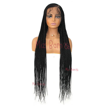 Synthetic Full Lace Front Wig Cornrow Double Braided Wigs For Black Women Box Side Part Braided Lace Wig