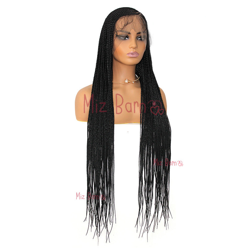 Synthetic Full Lace Front Wig Cornrow Double Braided Wigs For Black Women Box Side Part Braided Lace Wig