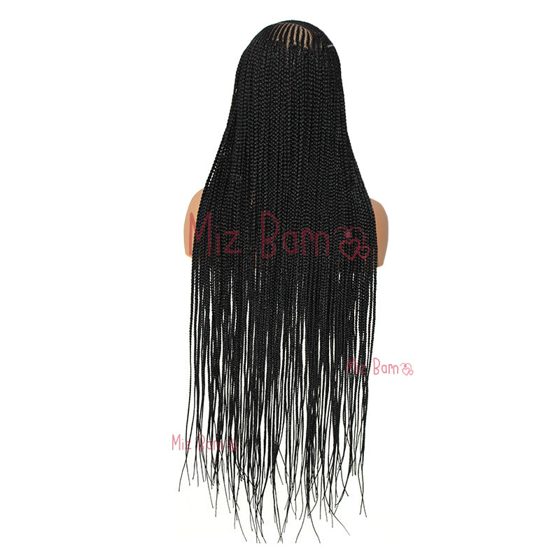 Synthetic Full Lace Front Wig Cornrow Double Braided Wigs For Black Women Box Side Part Braided Lace Wig