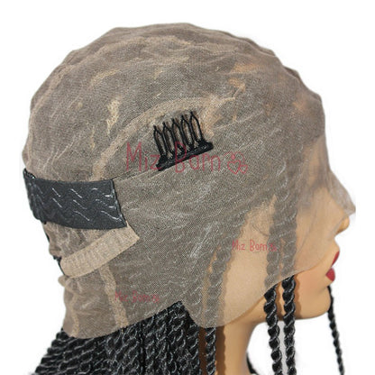 Short Bob Braided Lace Front Wig for Women Senegalese Twist Braided Wigs