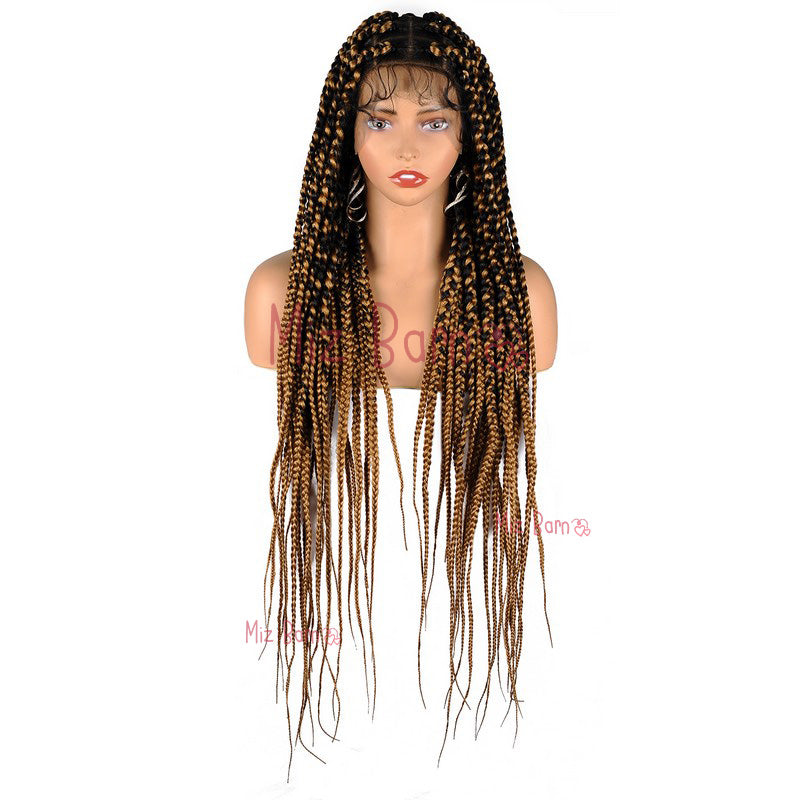 Box Braids Lace Front Wig Super Long Full Lace Box Braid Wig With Baby Hairs