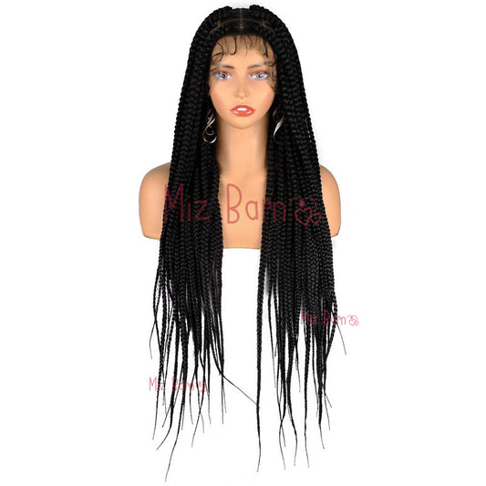 Box Braids Lace Front Wig Super Long Full Lace Box Braid Wig With Baby Hairs