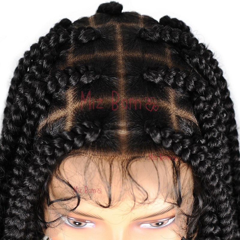 Box Braids Lace Front Wig Super Long Full Lace Box Braid Wig With Baby Hairs