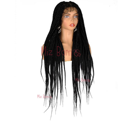 Box Braids Lace Front Wig Super Long Full Lace Box Braid Wig With Baby Hairs