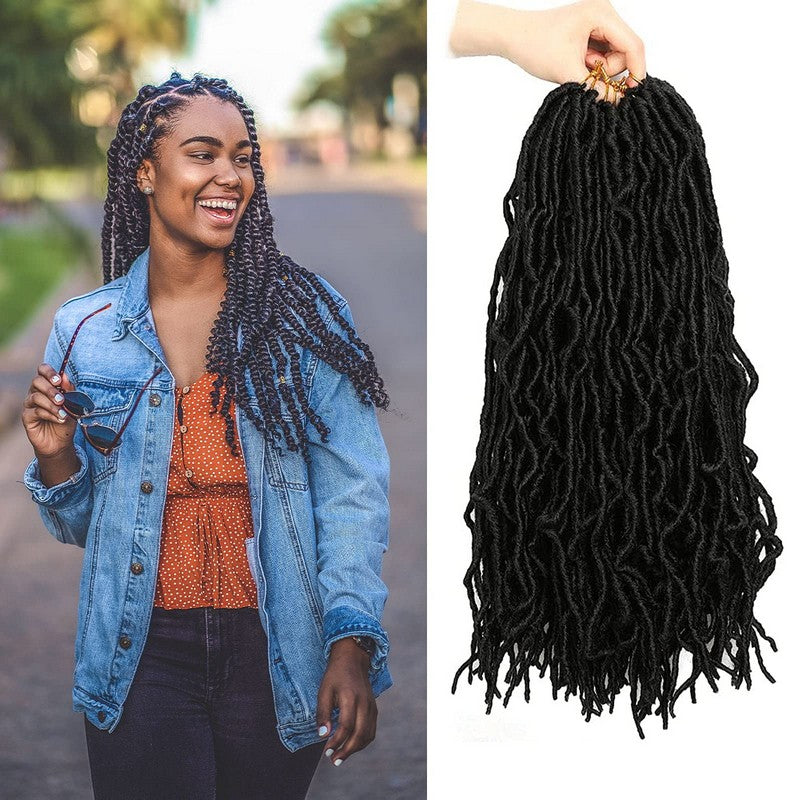 Miz Barn 36 Inch 6 Packs ZUVAN New Faux Loc Crochet hair Curly Wavy butterfly locs crochet hair Synthetic Braiding Hair