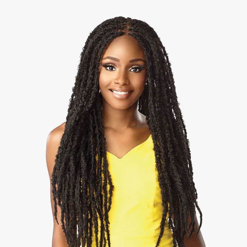 Mizbarn 6 Packs 12 inch Soft Butterfly Locs Crochet Hair Light Weight Butterfly nu Locs Black Curly And Pre Looped Synthetic Braiding